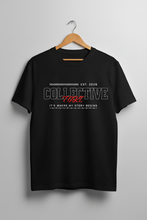 Load image into Gallery viewer, Toki Streetwear Tee - Black heavyweight tee hanging on hanger with Collective Toki graphic
